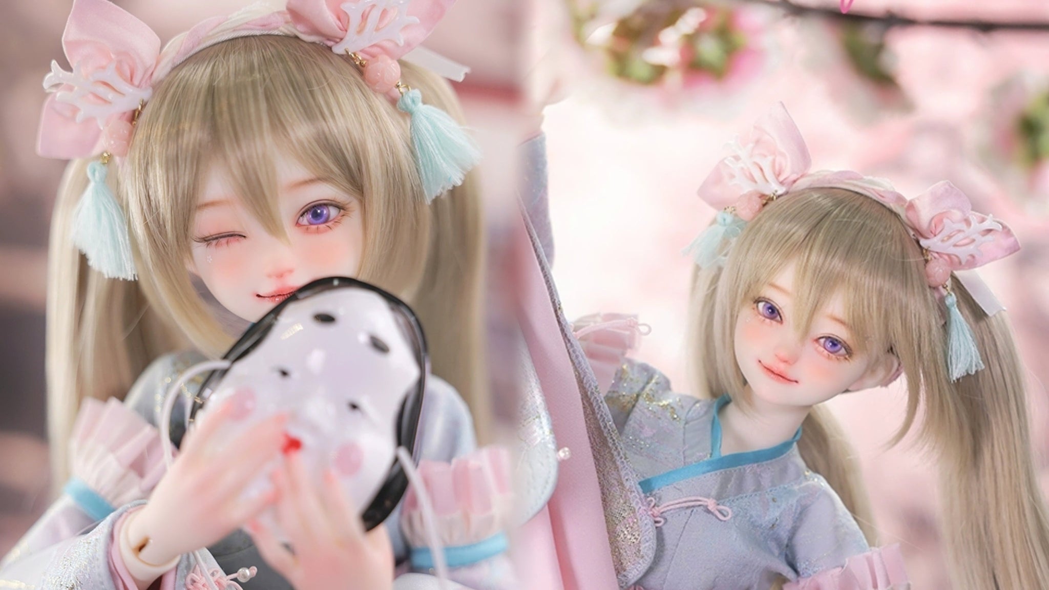 【BJD DOLL】Ding Dang | 1/3 Scale BJD Double Faceplate - Cute & Versatile (Smiling/Winking)