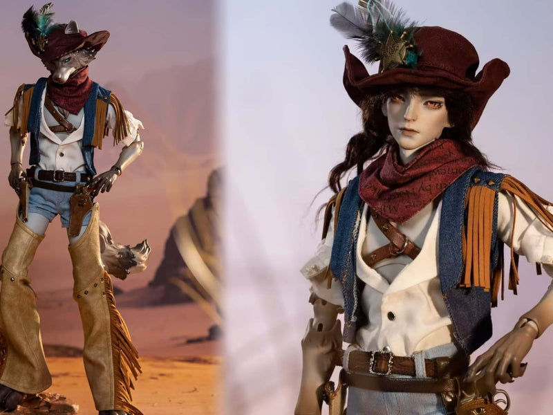 【BJD DOLL】Dream Valley 'Robin' | 1/4 Scale BJD Cowboy Fullset - Dual-Head (Human/Wolf)