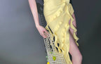 [BJD OUTFIT] 1/3 & 1/4 BJD Milk-Yellow Ruffled Dress with Asymmetrical Straps| PREORDER | 寻野Fire