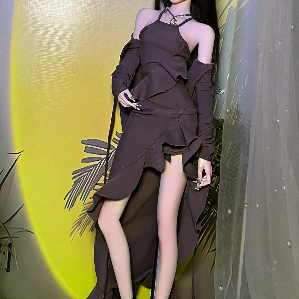 1/4 & 1/3 BJD Brown Camisole Dress