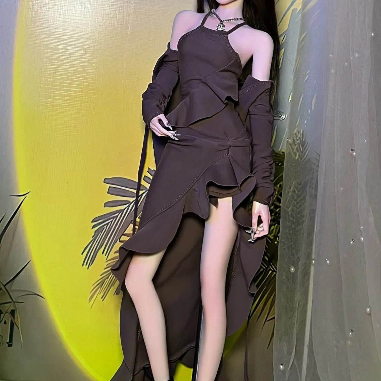 [BJD OUTFIT] 1/4 & 1/3 BJD Brown Camisole Dress 寻野Fire