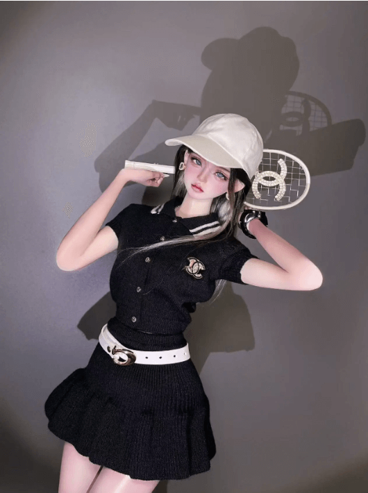 【BJD OUTFIT】1/3 & 1/4 Preppy Summer Skirt Set with Polo Top