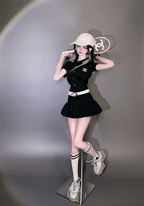 [BJD OUTFIT] 1/3 & 1/4 Preppy Summer Skirt Set with Polo Top YuKibjd