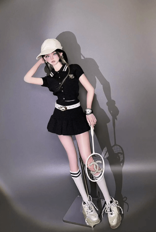 【BJD OUTFIT】1/3 & 1/4 Preppy Summer Skirt Set with Polo Top