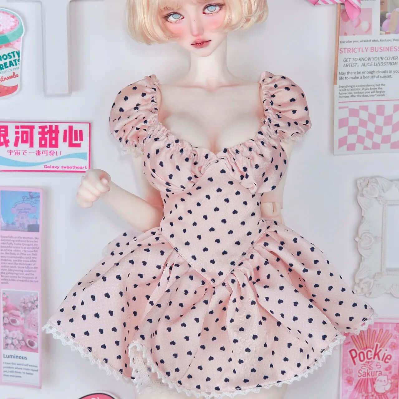 [BJD OUTFIT] 1/3 &1/4 Polka Dot Dress YuKibjd