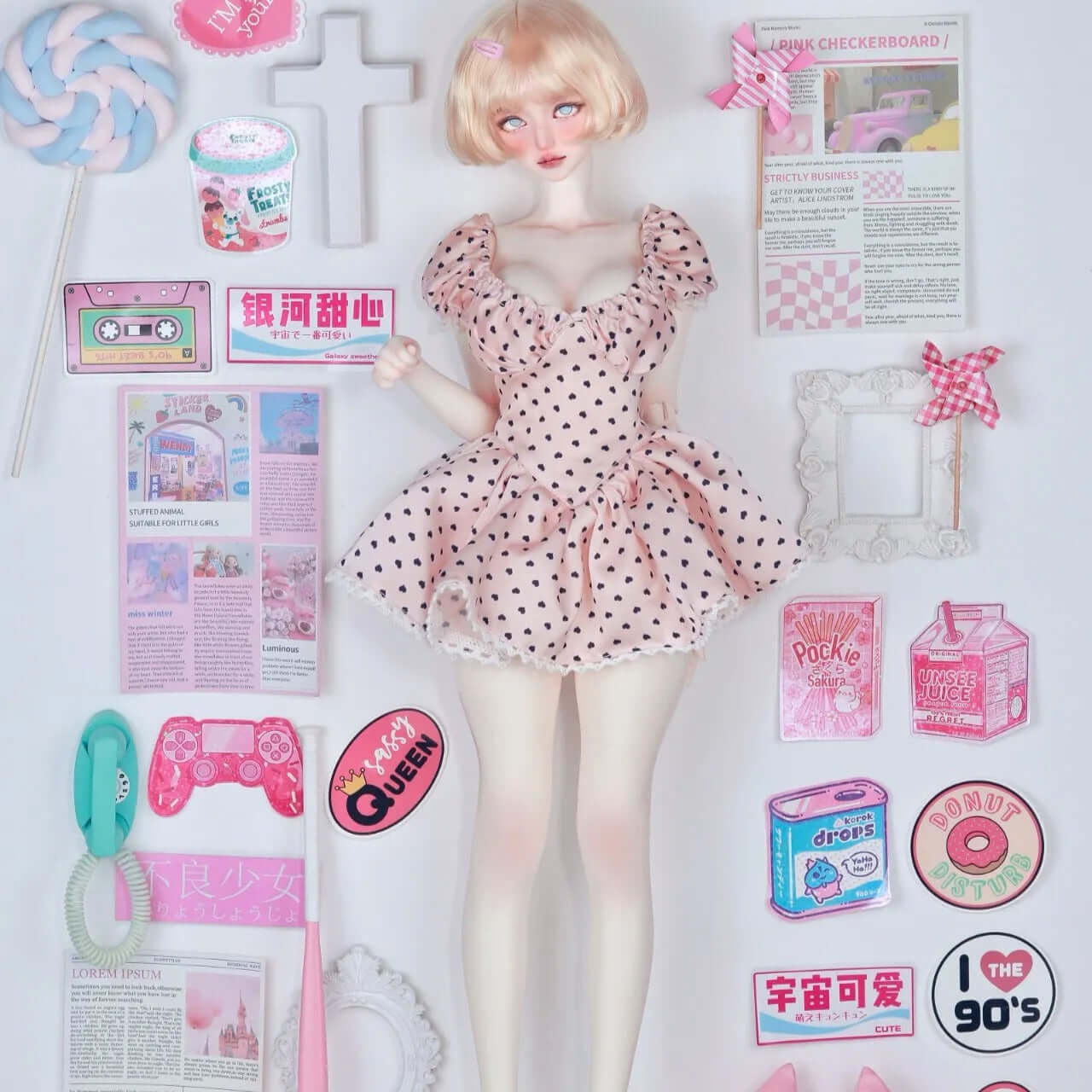 [BJD OUTFIT] 1/3 &1/4 Polka Dot Dress YuKibjd