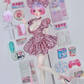[BJD OUTFIT] 1/3 &1/4 Leopard Print Dress with Necklace & Bow for BJD Dolls YuKibjd