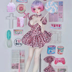 [BJD OUTFIT] 1/3 &1/4 Leopard Print Dress with Necklace & Bow for BJD Dolls YuKibjd