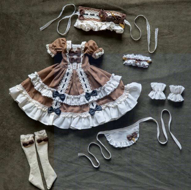 【BJD OUTFIT】1/4 Brown Coffee Maid Lolita Dress