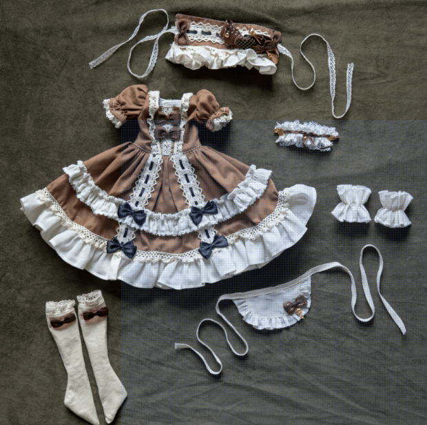 [BJD OUTFIT] 1/4 Brown Coffee Maid Lolita Dress 一只小冯总