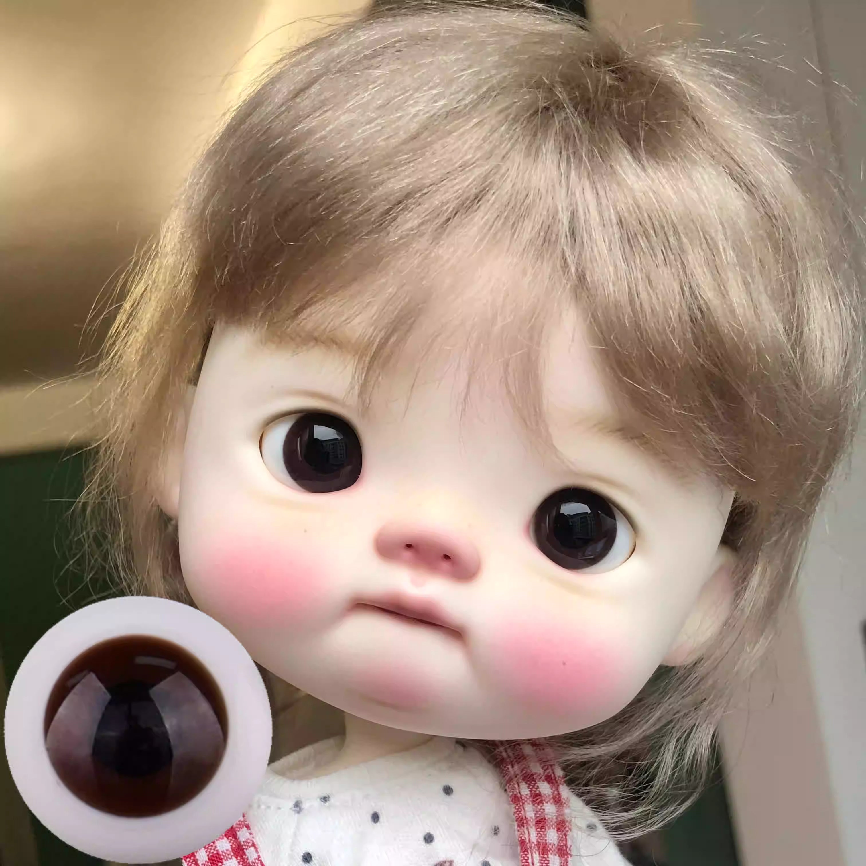 [BJD EYES] Girl fish big head movable eyeballs black pearl brown glass eyes 极光