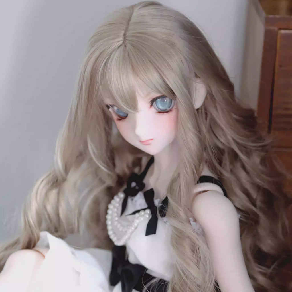 【BJD Wig】1/3 & 1/4 100% soft silk spring curls/pig intestine curls, bangs and long hair-YuKibjd