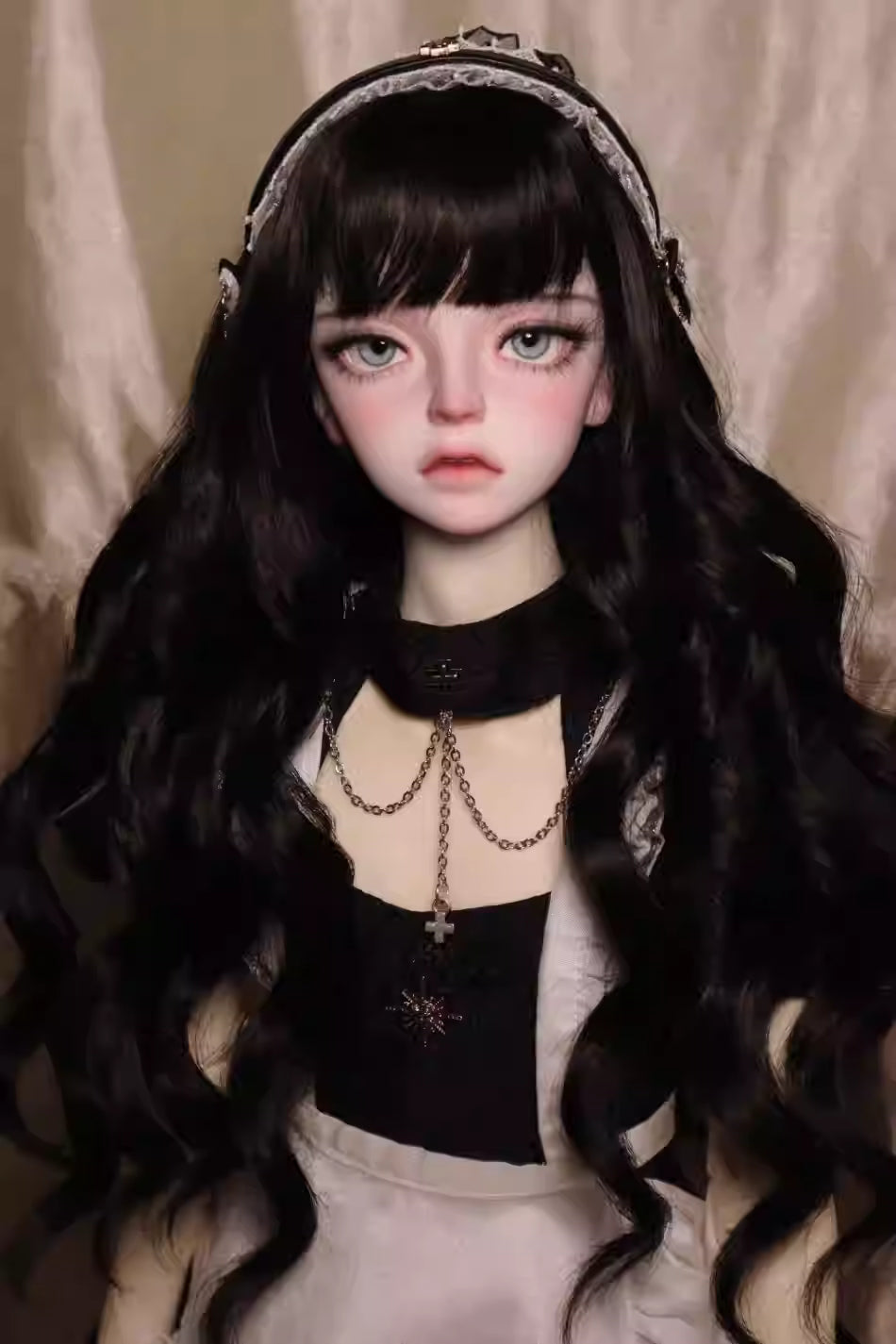 【BJD Wig】1/3 & 1/4 100% soft silk spring curls/pig intestine curls, bangs and long hair-YuKibjd