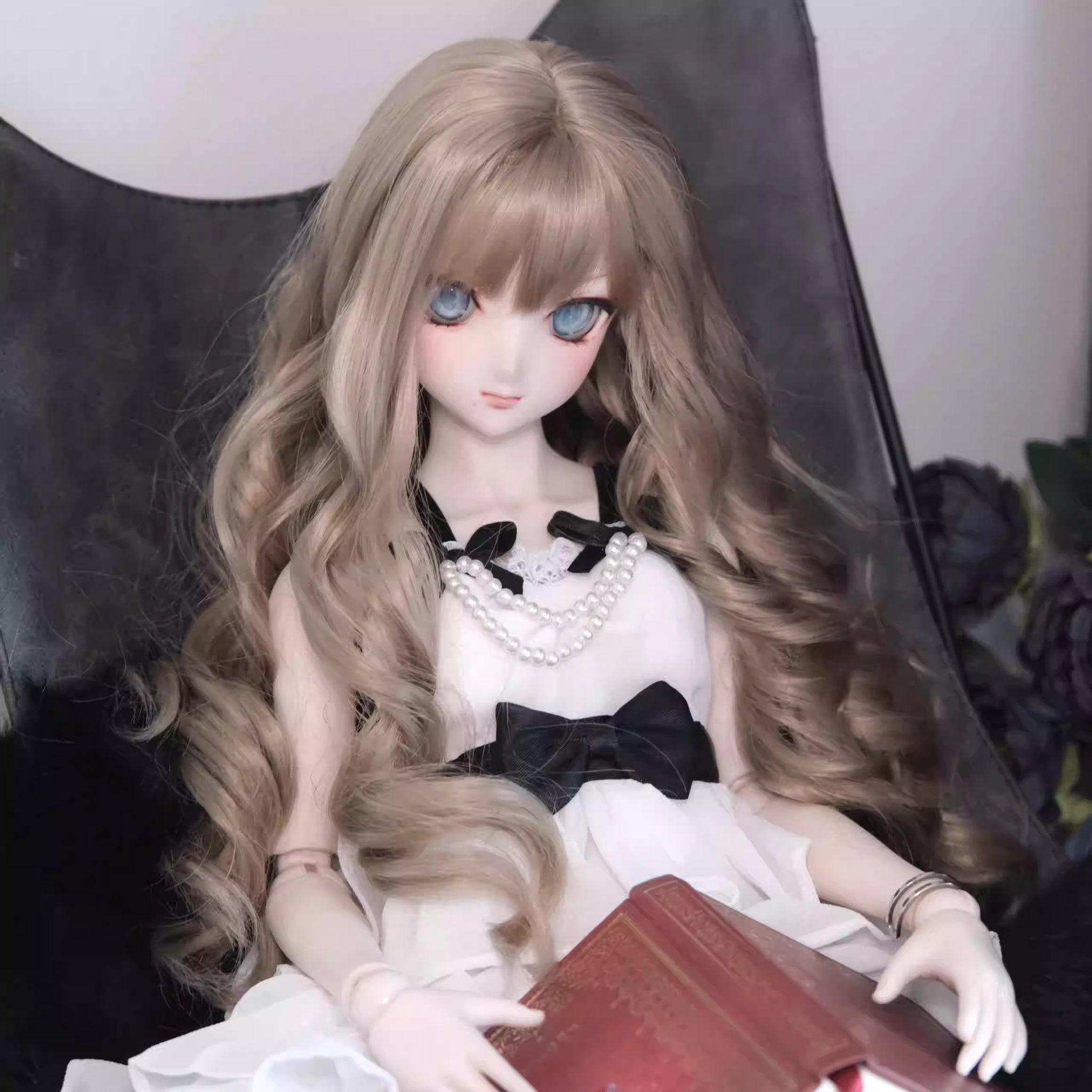 【BJD Wig】1/3 & 1/4 100% soft silk spring curls/pig intestine curls, bangs and long hair-YuKibjd