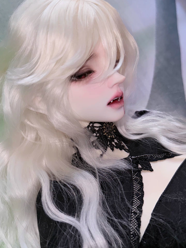 【BJD Wig】1/3 & 1/4 & 1/6 mohair synthetic scalp parting with bangs, long hair wig blank-YuKibjd