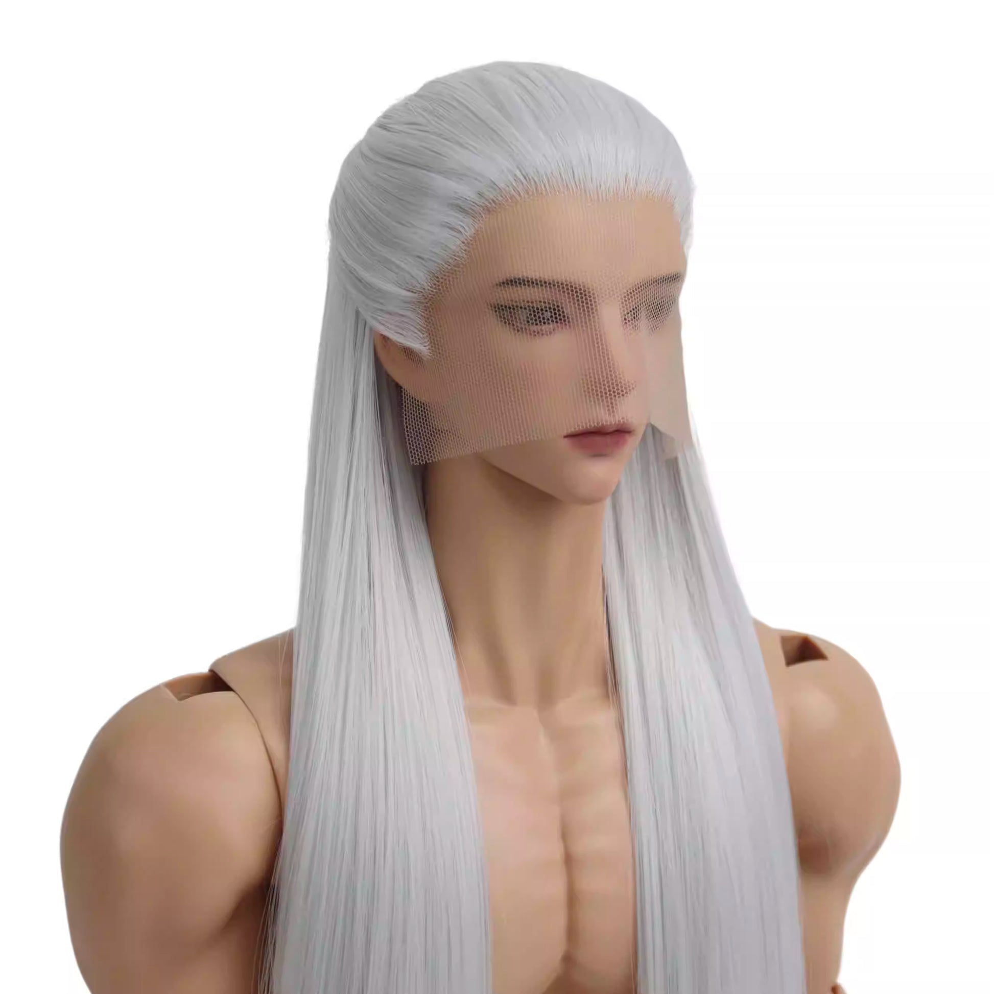 【BJD Wig】1/3 & 1/4The front of the hand-hooked lace features a flat, three-pointed, large backhead with no seams and long, rough faux fur-YuKibjd