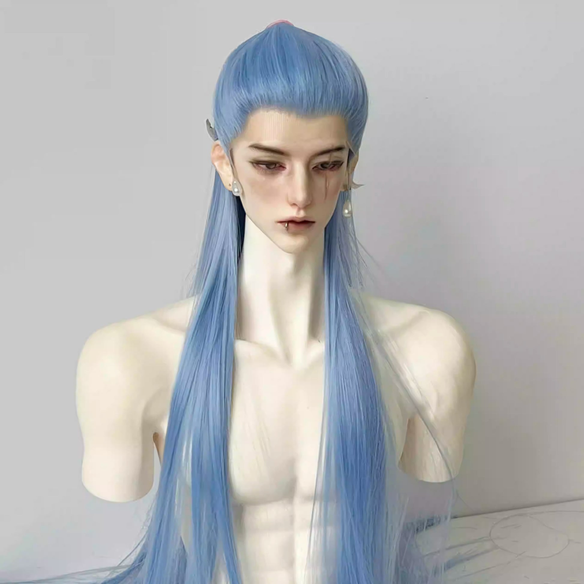 【BJD Wig】1/3 & 1/4The front of the hand-hooked lace features a flat, three-pointed, large backhead with no seams and long, rough faux fur-YuKibjd