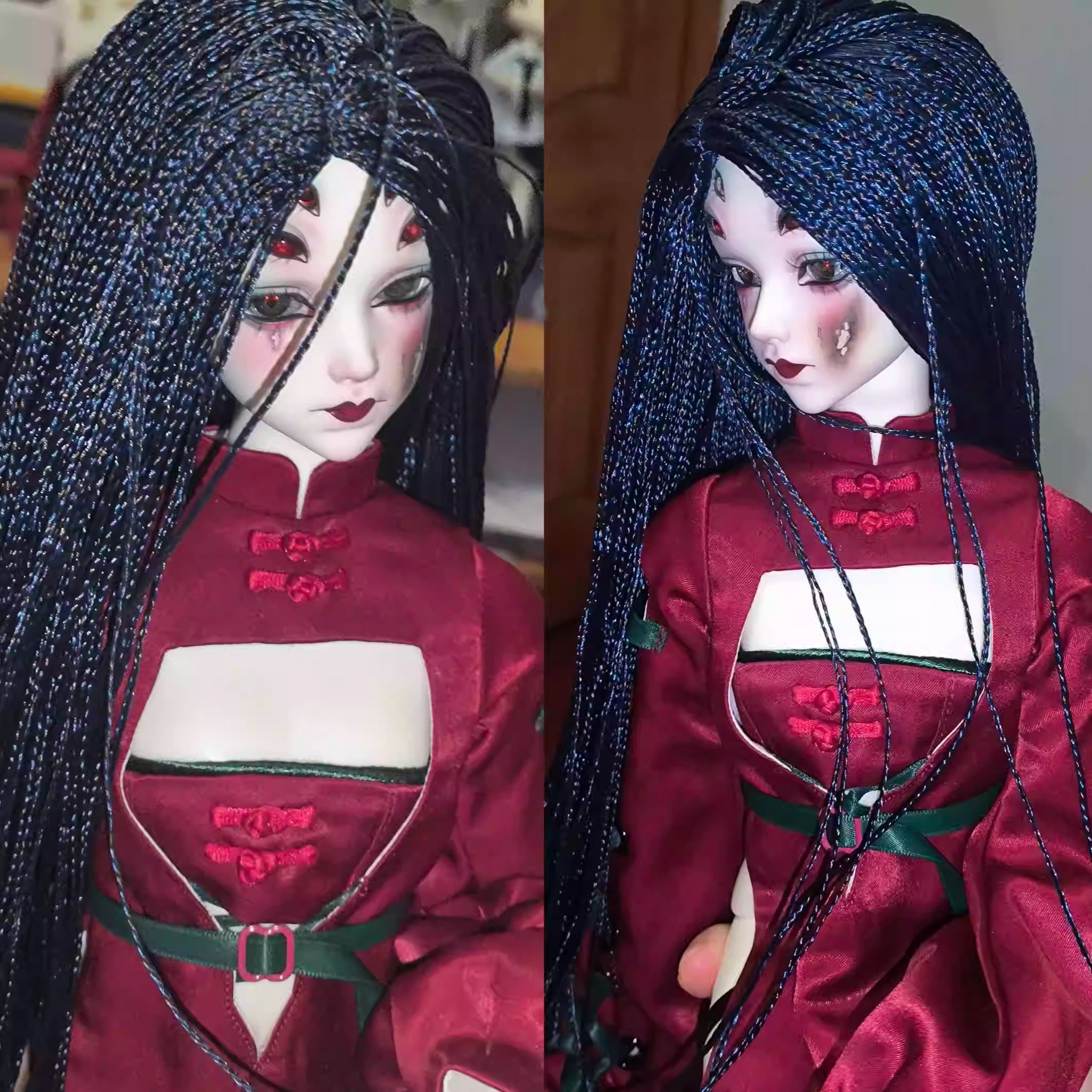 【BJD Wig】1/4 Five-colored side-parted dreadlocks-YuKibjd