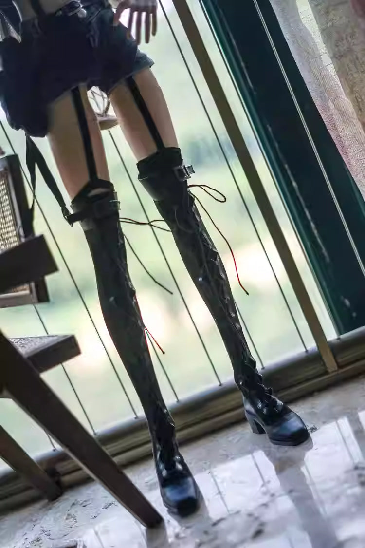 【BJD OUTFIT】ID75 Lace-Up Thigh-High Over-the-Knee Boots