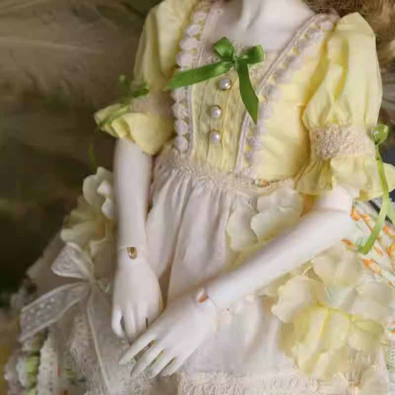【BJD OUTFIT】1/4 Yellow-Green Lolita Forest Dress