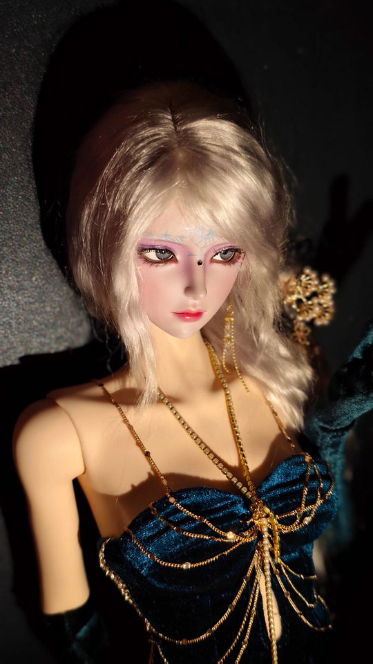 【BJD Wig】1/3 & 1/4 & 1/6 mohair synthetic scalp parting with bangs, long hair wig blank-YuKibjd