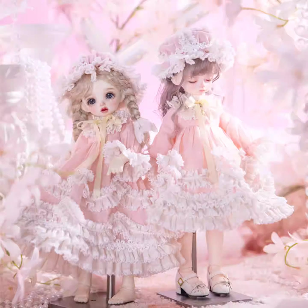 【BJD OUTFIT】1/6 & 1/4 Dreamy Pink Lolita Sleepwear Set