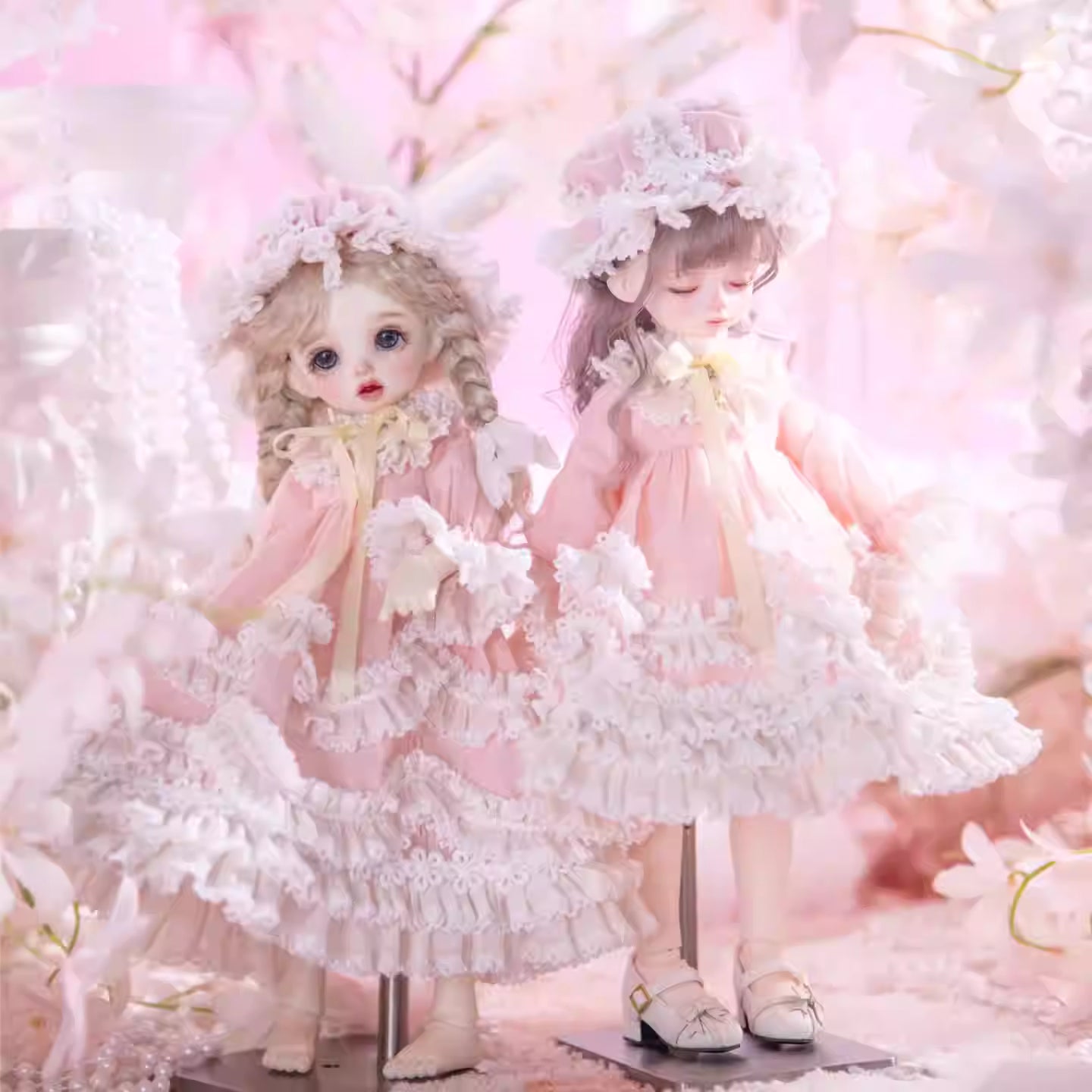 【BJD OUTFIT】1/6 & 1/4 Dreamy Pink Lolita Sleepwear Set