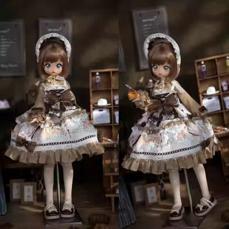 【BJD OUTFIT】1/4  Brown Lolita Spaghetti Strap Top
