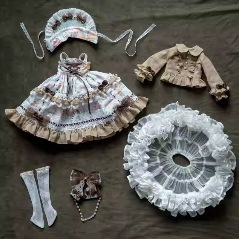 【BJD OUTFIT】1/4  Brown Lolita Spaghetti Strap Top