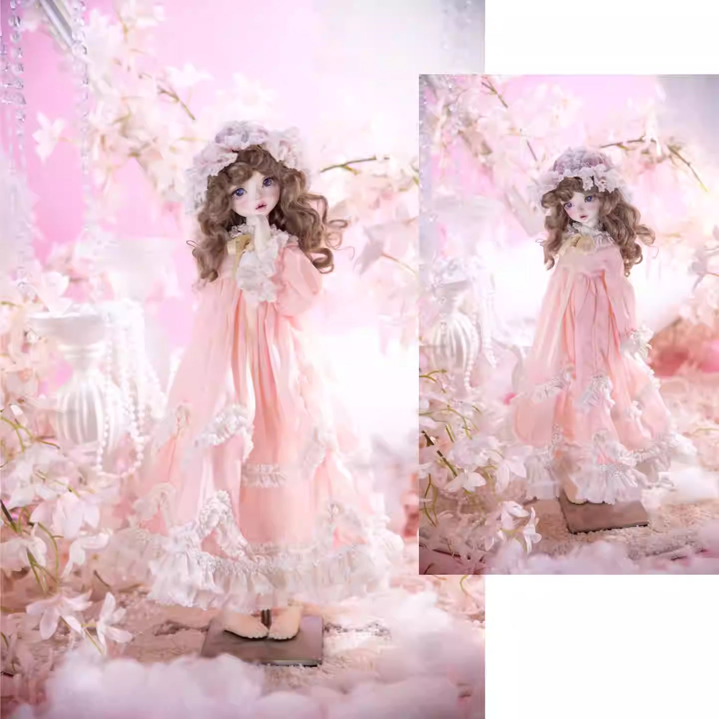 【BJD OUTFIT】1/6 & 1/4 Dreamy Pink Lolita Sleepwear Set