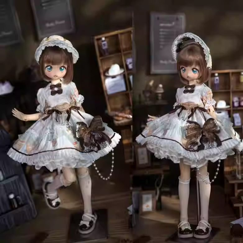 【BJD OUTFIT】1/4  Mint Green and Brown Lolita Dress