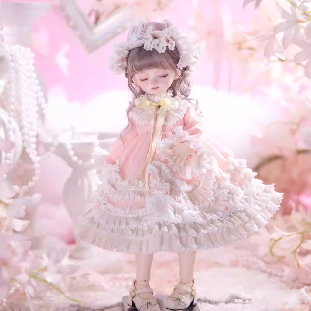 【BJD OUTFIT】1/6 & 1/4 Dreamy Pink Lolita Sleepwear Set