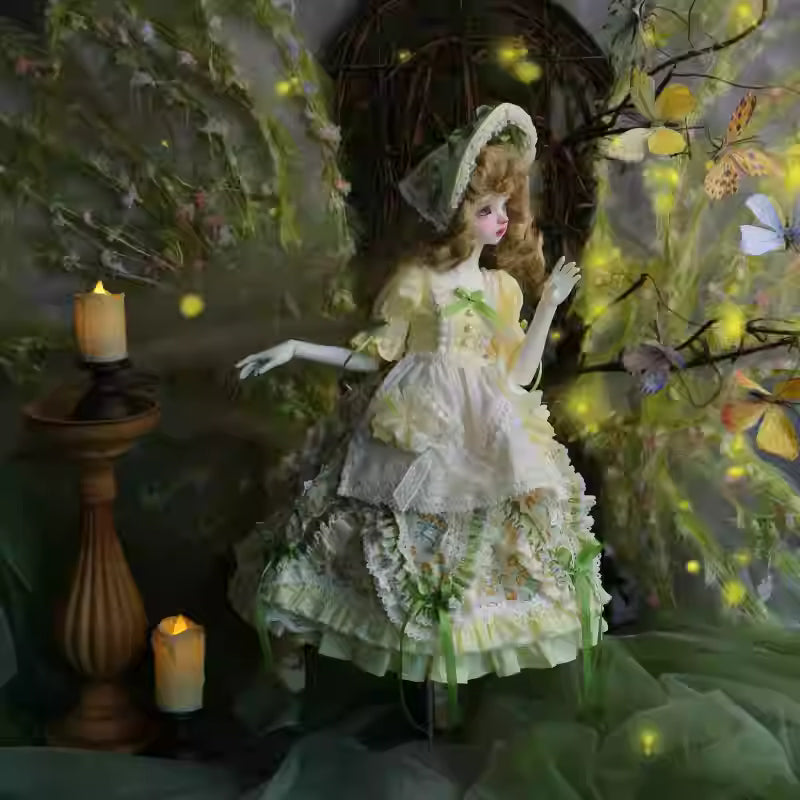 【BJD OUTFIT】1/4 Yellow-Green Lolita Forest Dress