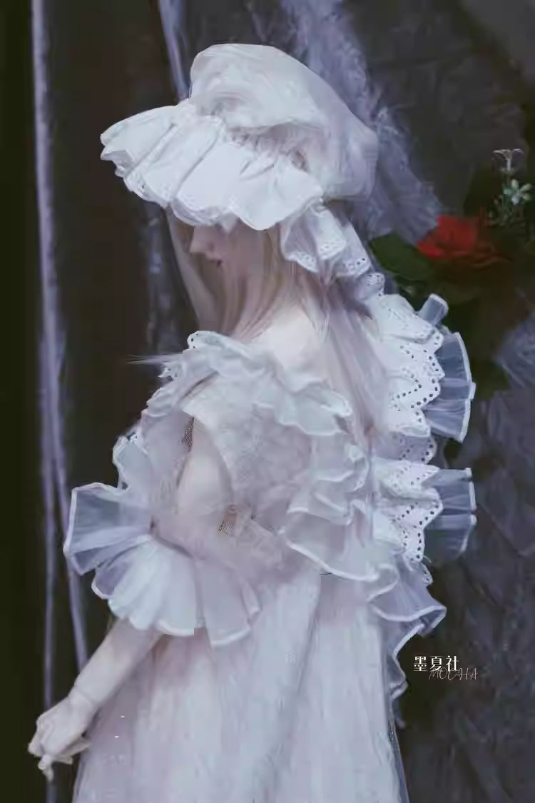 【BJD OUTFIT】1/3 & 1/4 BJD Pajama Dress Retro Outfit Set