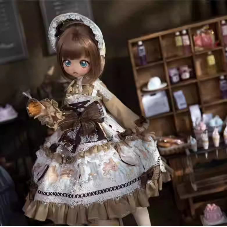 【BJD OUTFIT】1/4  Brown Lolita Spaghetti Strap Top