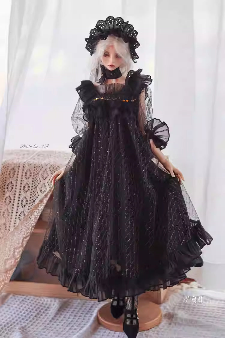 【BJD OUTFIT】1/3 & 1/4 BJD Pajama Dress Retro Outfit Set