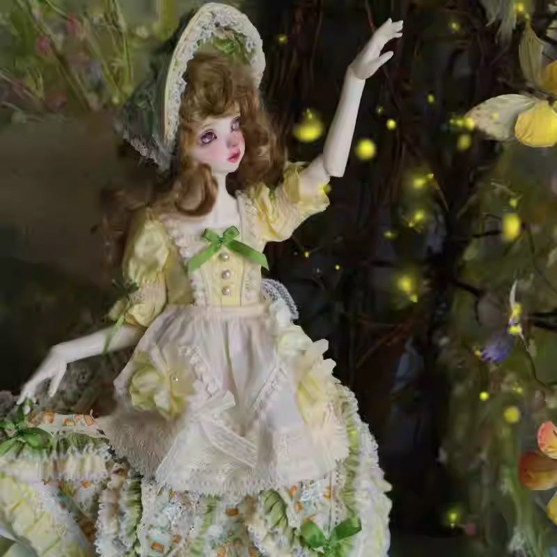 【BJD OUTFIT】1/4 Yellow-Green Lolita Forest Dress