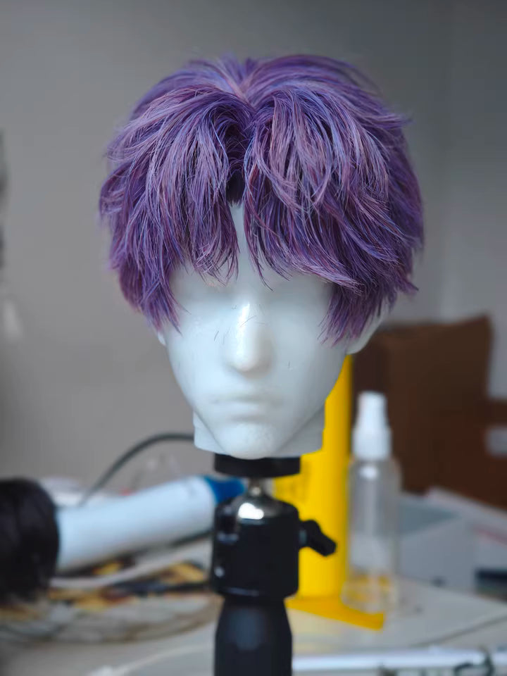 【BJD Wig】1/3 & 1/4 Qi Yu's short hair was slightly side-parted and her hands were modified into a rough and frizzy style