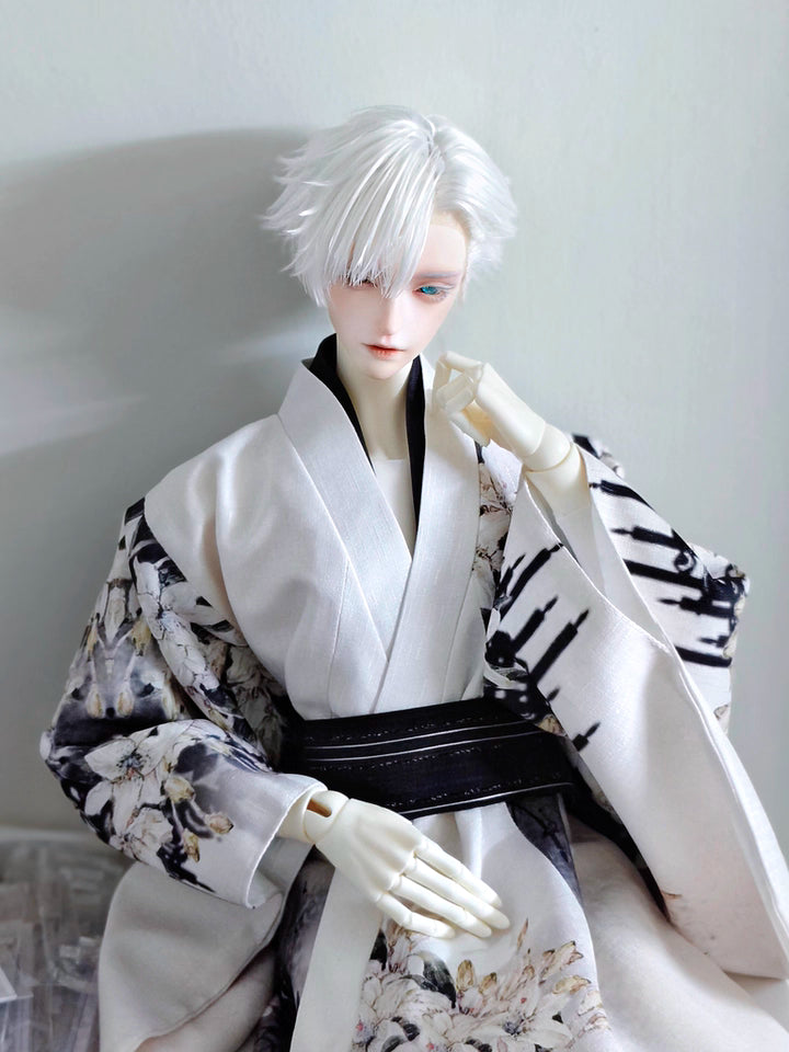 【BJD Wig】1/3 & 1/4 Hand-hooked front lace flat tip double pointed side-parted long hair