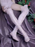 [BJD OUTFIT] ID75 Lace-Up Thigh-High Over-the-Knee Boots 墨夏社MOCHA