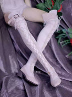 [BJD OUTFIT] ID75 Lace-Up Thigh-High Over-the-Knee Boots 墨夏社MOCHA