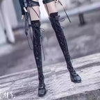 [BJD OUTFIT] ID75 Lace-Up Thigh-High Over-the-Knee Boots 墨夏社MOCHA