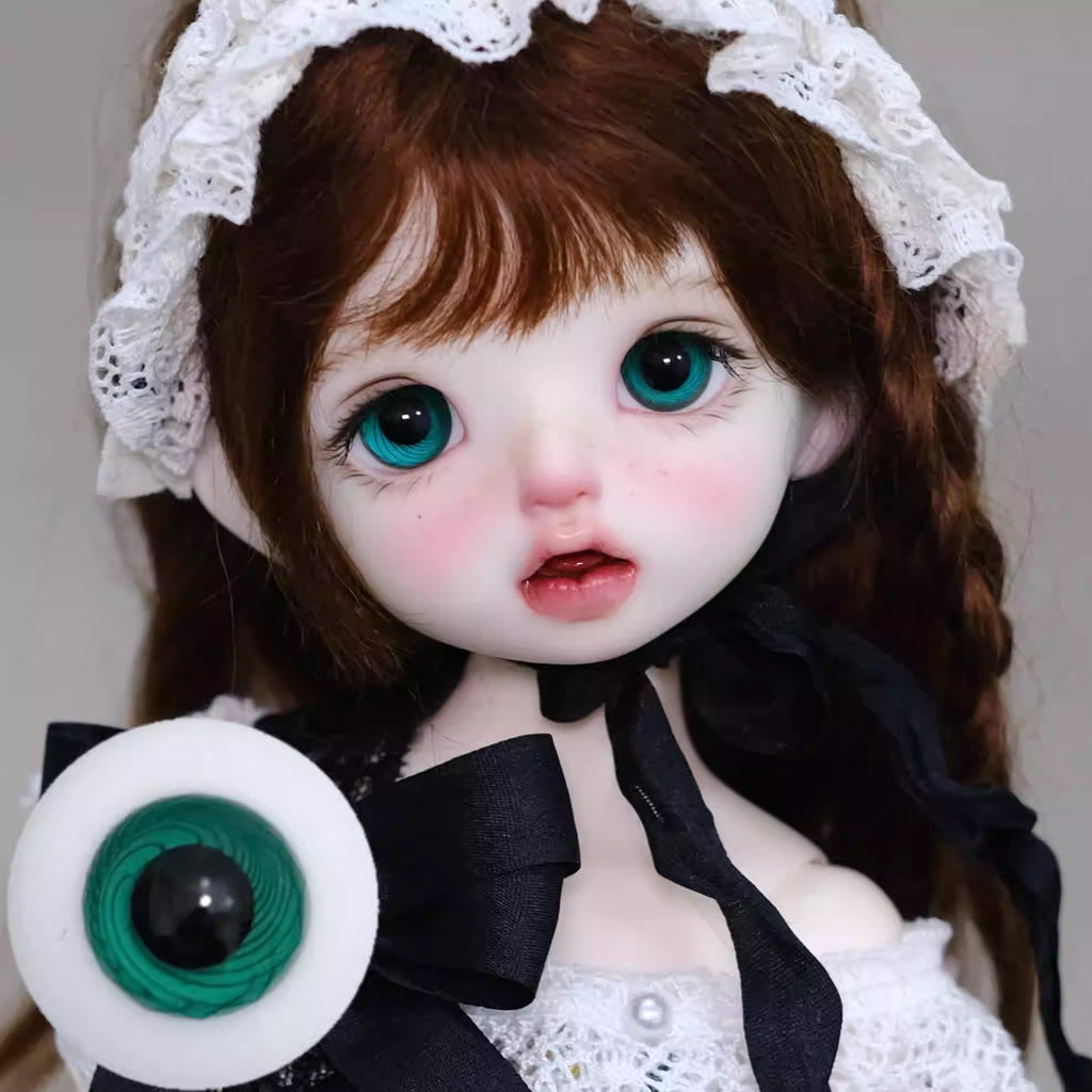 [BJD EYES] 1/3 & 1/4 & 1/6 Green Spiral Glass Eyes Baby Eyes  Small Iris-JG06 极光