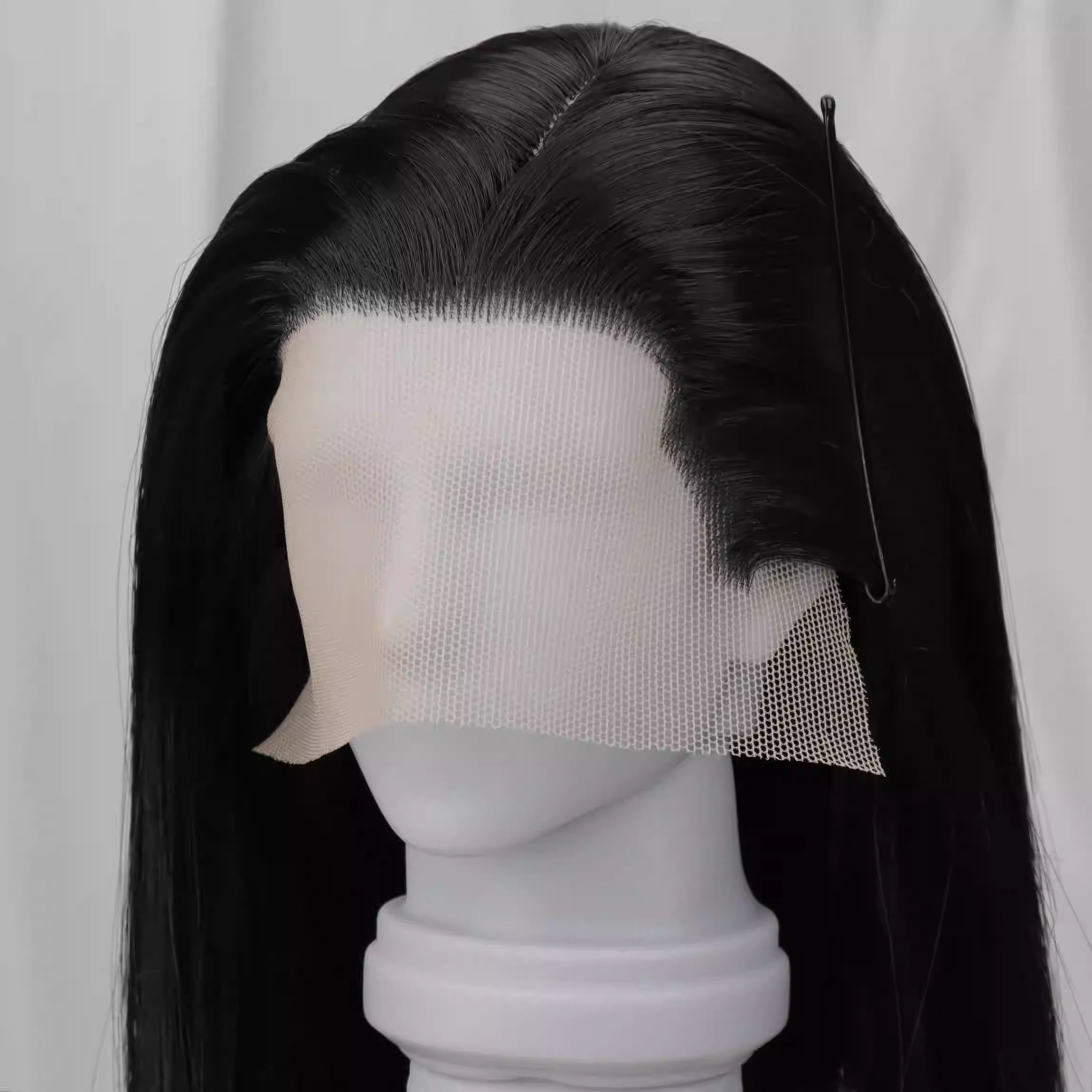 【BJD Wig】1/3 & 1/4 Hand-hooked front lace flat tip double pointed side-parted long hair