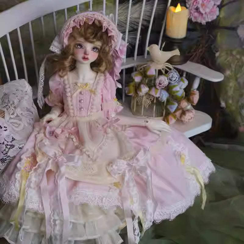 【BJD OUTFIT】 1/4 Brown Lolita Spaghetti Strap Top