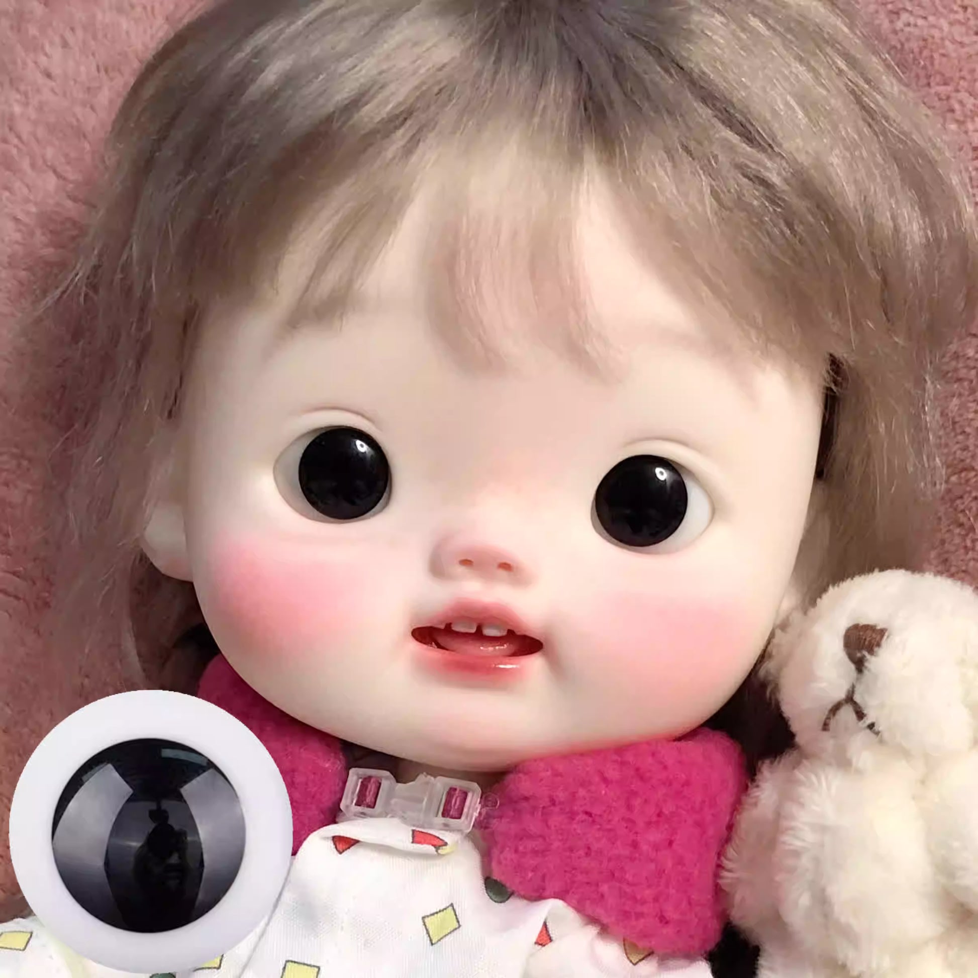 [BJD EYES] Girl fish big head movable eyeballs black pearl brown glass eyes 极光