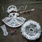 [BJD OUTFIT] 1/4  Mint Green and Brown Lolita Dress YuKibjd