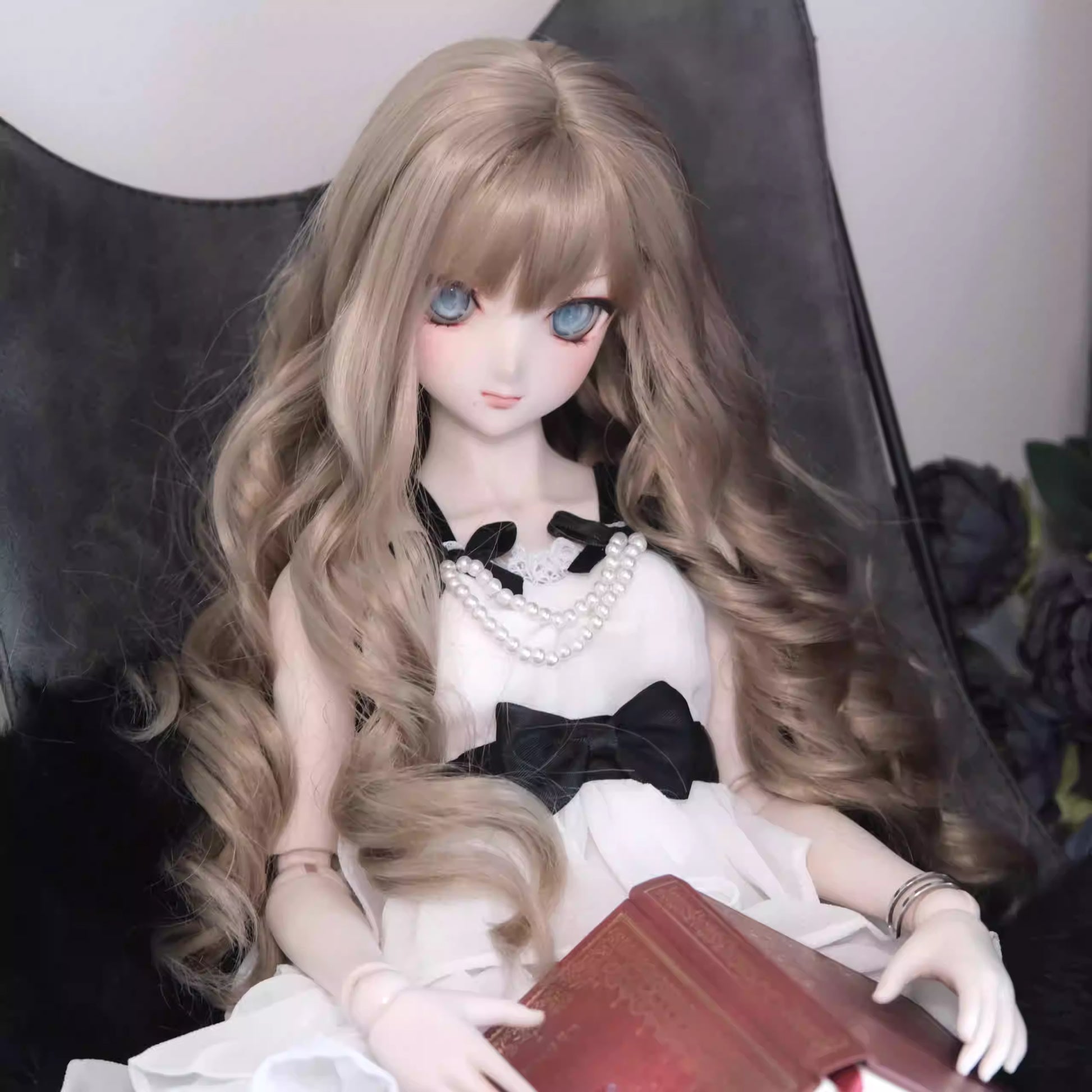 【BJD Wig】1/3 & 1/4 100% soft silk spring curls/pig intestine curls, bangs and long hair-YuKibjd