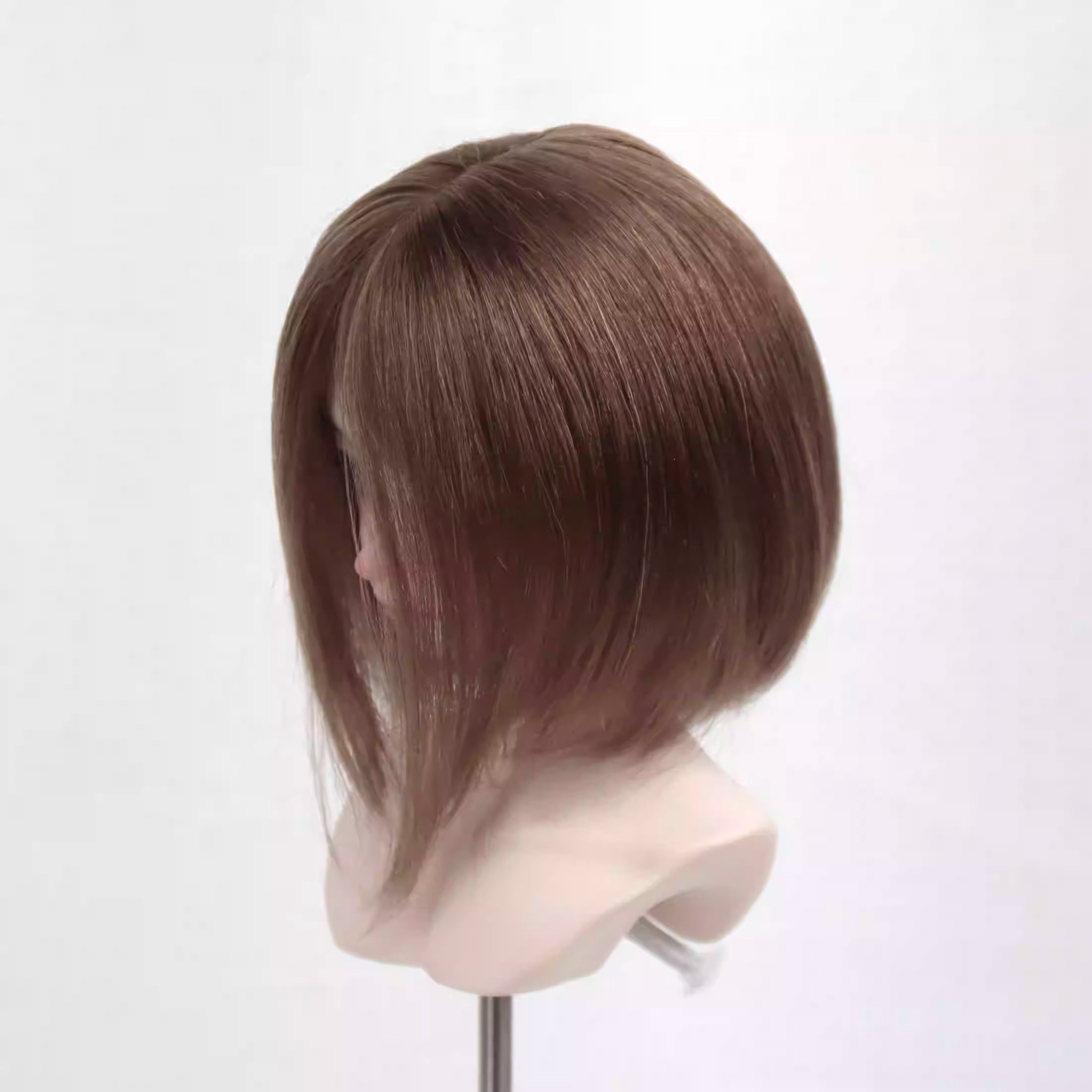 【BJD Wig】1/3 & 1/4 100% mohair straight, medium to short, no-scalp style, one-line sewn hair blank-YuKibjd